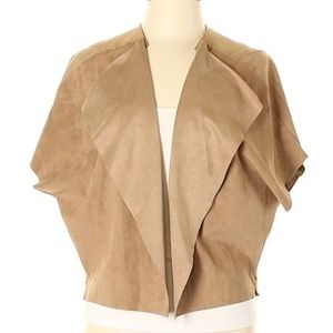 Chico's Faux Camel Suede Leather Zipper Jacket 1